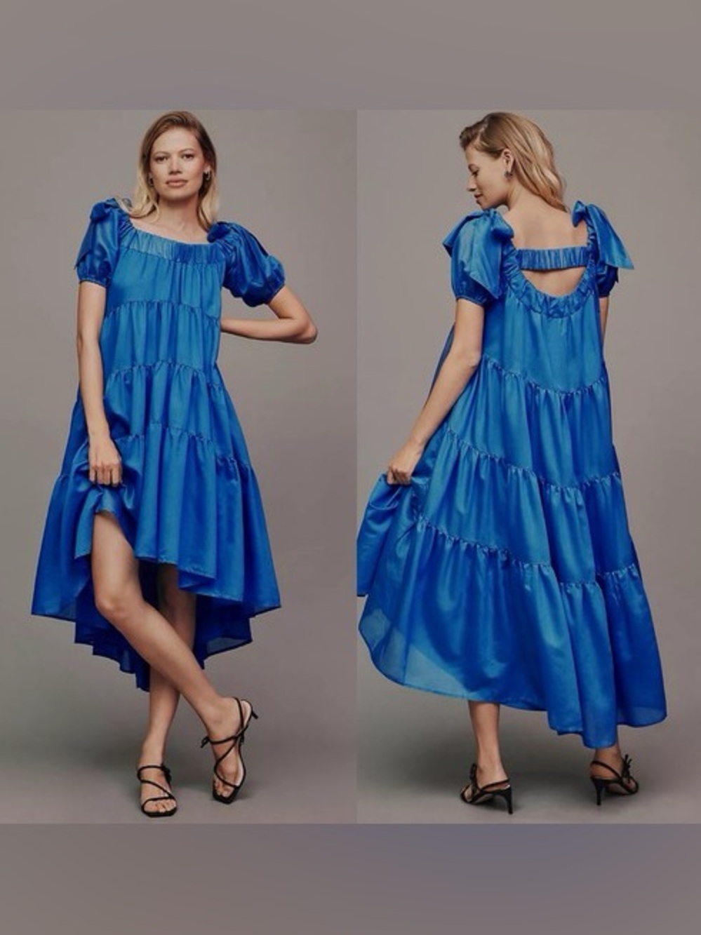 Anthropologie Off The Shoulder Tiered High-Low  Dress